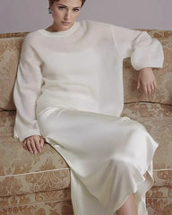 Versatile Silk Midi Skirts with Elastic Waistband