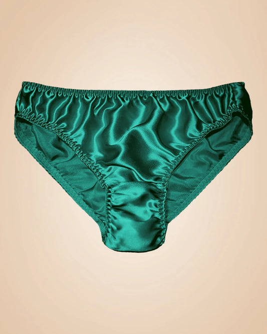 Women's 100% Silk Panties, Dark Green