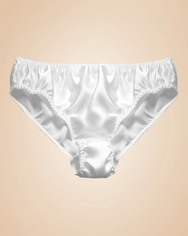 Women's 100% Silk Panties, White