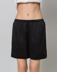 Women's Silk Pajama Shorts, Black