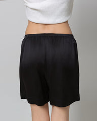 Women's Silk Pajama Shorts, Black
