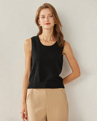 Women's Cashmere Tank Top, Black
