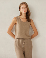 Women's Cashmere Tank Top, Camel