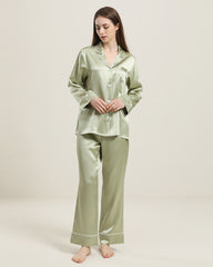 22 Momme Classic Silk Pajamas Set Avocado Green