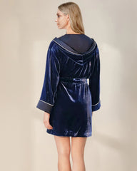 Women's Hooded Silk Velvet Robe