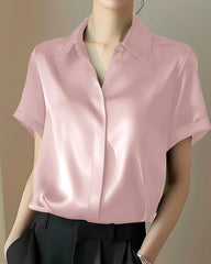 Classic Concealed Silk Shirt Rose Pink