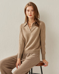 Women's Polo Collar Cashmere Sweater