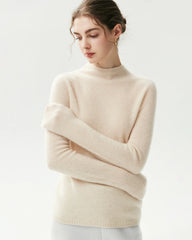 100% Pure Cashmere Funnel Neck Knit Top